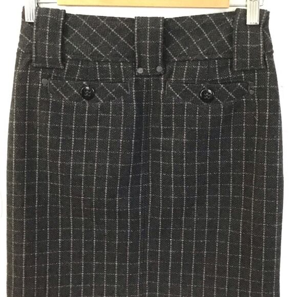 ESPRIT mini skirt 75% wool plaid size 0 black grey - Picture 2 of 15